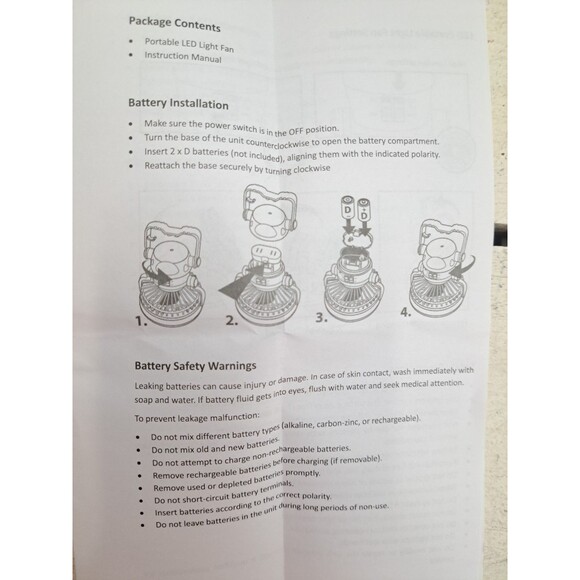 Journeymam Portable Led Light Fan Adjustable Black 6 INCHES - Picture 6 of 6